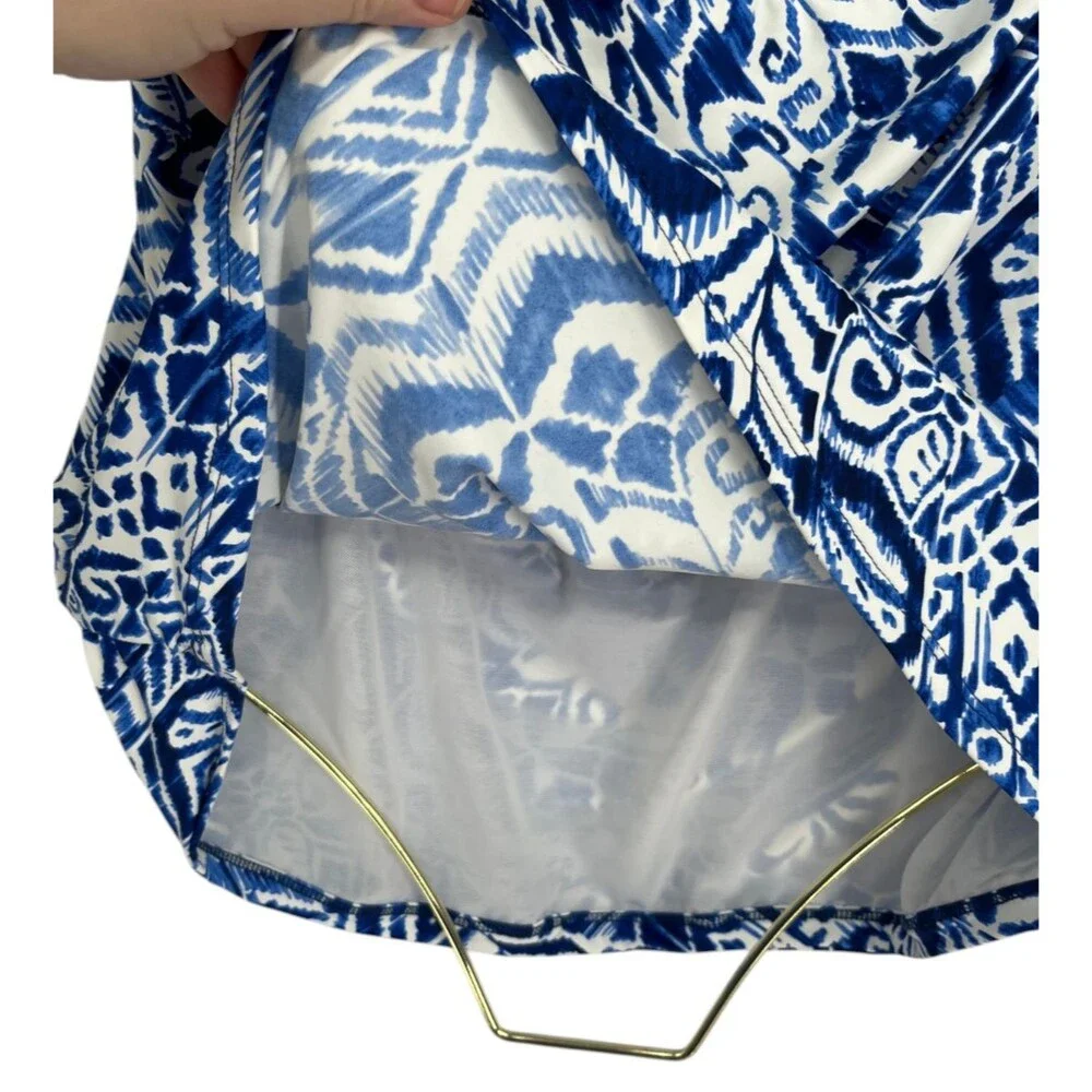 Lauren Ralph Lauren Tankini Top Women's Size 16 Blue Ikat